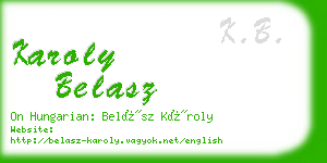 karoly belasz business card